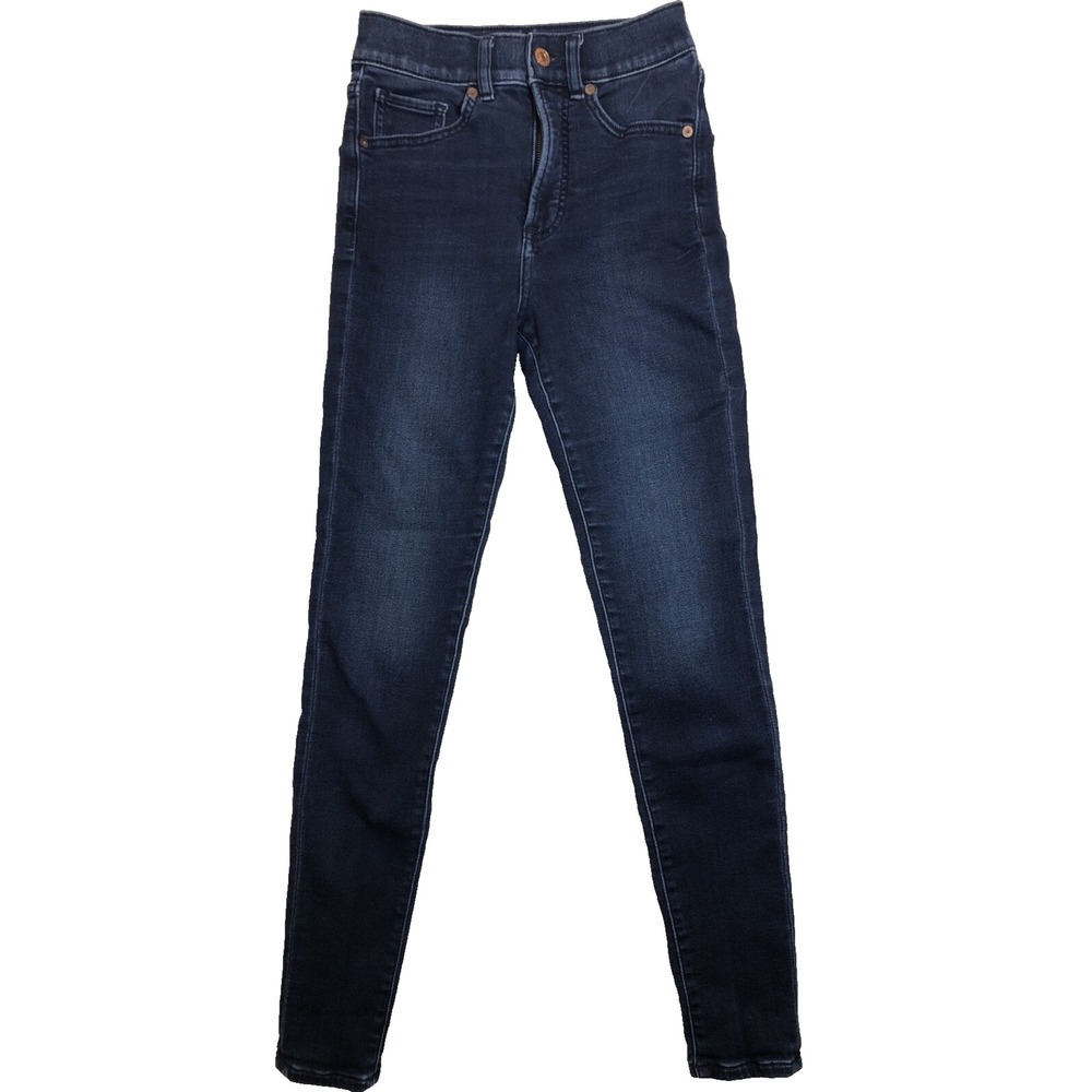 Express Jeans Womens Size 00R Denim Blue Dark Wash Skinny Mid/High Rise